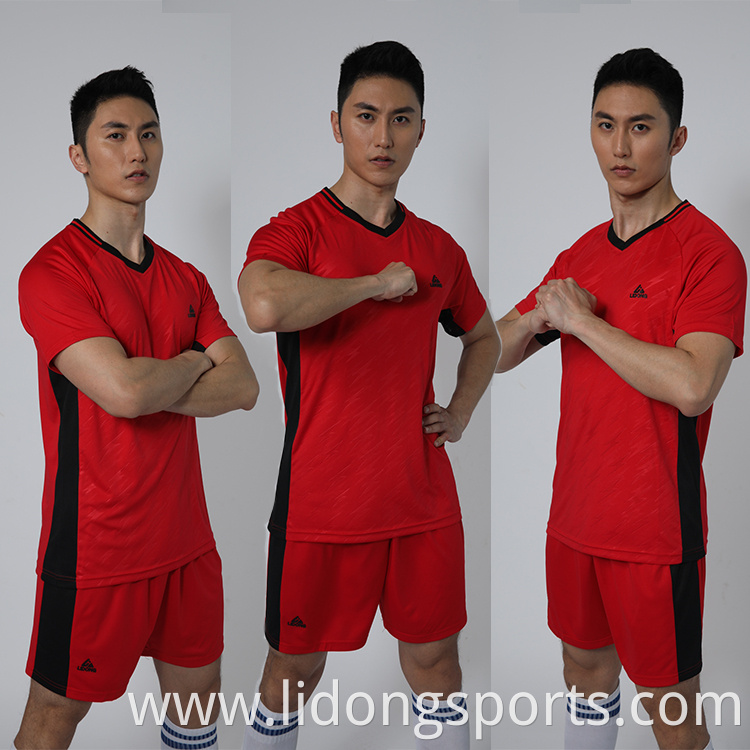 Wholesale custom round neck simple soccer jersey set China